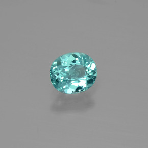 0.70캐럿 천연 블루 아파타이트, 타원형 컷, 6.2×5 mm, VS