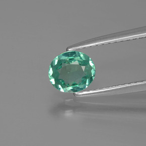 0.62캐럿 천연 그린 아파타이트, 타원형 컷, 6.3×5.3 mm, VVS-VS