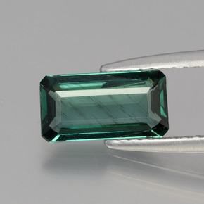1.28캐럿 천연 블루 그린 아파타이트, 에메랄드 컷, 9.7×5.1 mm, VS