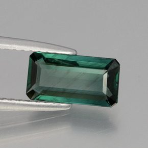 1.28캐럿 천연 블루 그린 아파타이트, 에메랄드 컷, 9.7×5.1 mm, VS