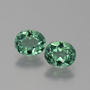 캐럿 천연 블루 그린 아파타이트 보석, 타원형 컷, 6.3×5.2 mm, VS