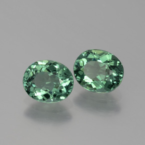 캐럿 천연 블루 그린 아파타이트 보석, 타원형 컷, 6.3×5.2 mm, VS