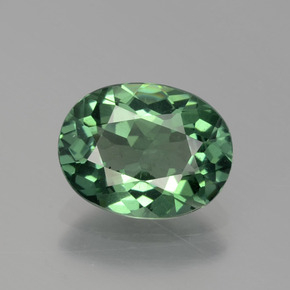 1.62캐럿 천연 블루 그린 아파타이트, 타원형 컷, 8.9×6.9 mm, VS