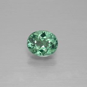 0.74캐럿 천연 블루 그린 아파타이트, 타원형 컷, 6.2×5.2 mm, VVS-VS