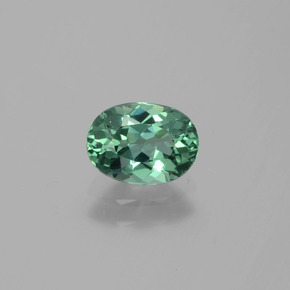 0.82캐럿 천연 블루 그린 아파타이트, 타원형 컷, 6.8×5 mm, VVS-VS