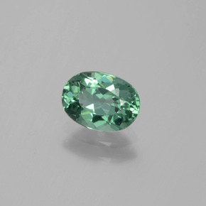 0.82캐럿 천연 블루 그린 아파타이트, 타원형 컷, 6.8×5 mm, VVS-VS