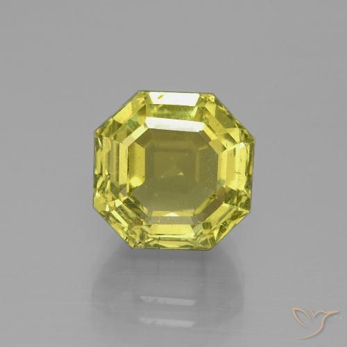7.51ct 자연스러운 녹황색 인회석, 에메랄드 컷, VS