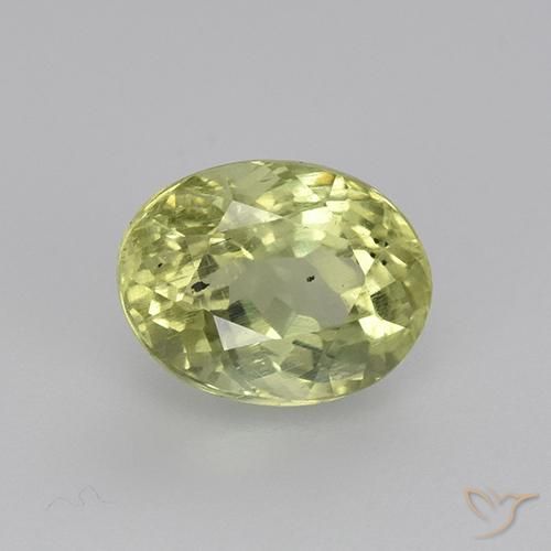1.73ct 자연스러운 황록색 인회석, 타원형, VS-SI