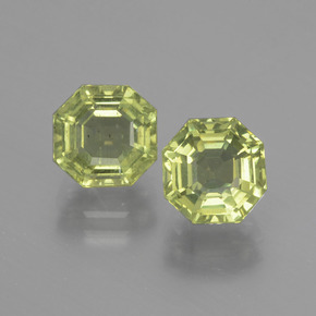 캐럿 천연 골든 그린 아파타이트 보석, 에메랄드 컷, 7.3×7.1 mm, VS
