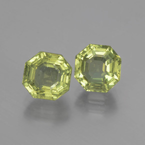 캐럿 천연 골든 그린 아파타이트 보석, 에메랄드 컷, 7.3×7.1 mm, VS