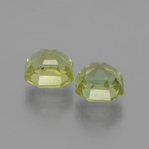 캐럿 천연 골든 그린 아파타이트 보석, 에메랄드 컷, 7.3×7.1 mm, VS