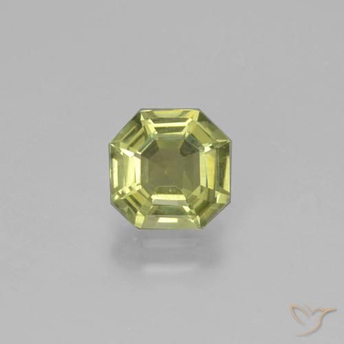 1.26ct 자연스러운 따뜻한 흙빛 녹색 인회석, 에메랄드 컷, VS