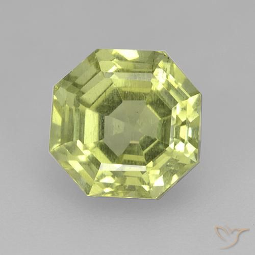3.24ct 자연스러운 미디엄 옐로우 인회석, 에메랄드 컷, VS