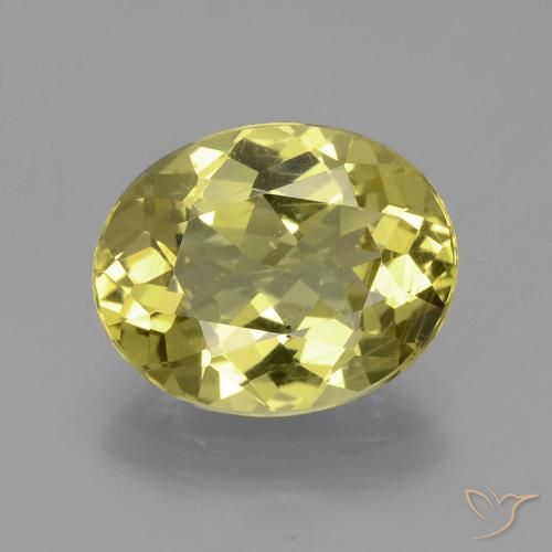 4.67ct 자연스러운 파인애플 옐로우 인회석, 타원형, VS