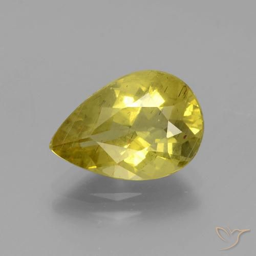 2.91ct 자연스러운 딥 옐로우 인회석, 배 모양, VS
