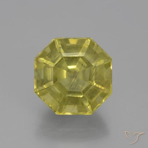 4.69ct 자연스러운 미디엄 옐로우 인회석, 에메랄드 컷, VS
