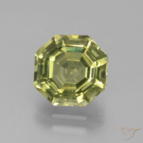 2.43ct 자연스러운 미디엄 옐로우 인회석, 에메랄드 컷, VVS-VS