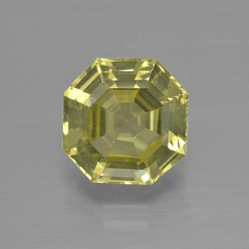 3.22캐럿 천연 녹빛 옐로우 아파타이트, 에메랄드 컷, 8.8×8.7 mm, VS