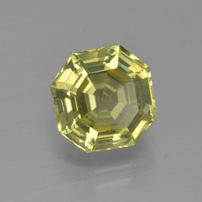 3.22캐럿 천연 녹빛 옐로우 아파타이트, 에메랄드 컷, 8.8×8.7 mm, VS