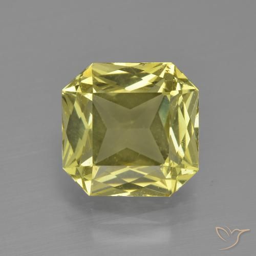 3.54ct 자연스러운 미디엄 옐로우 인회석, 에메랄드 컷, VS