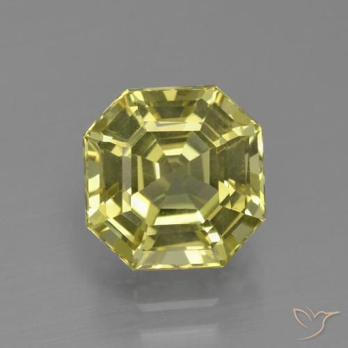 4.10ct 자연스러운 미디엄 옐로우 인회석, 에메랄드 컷, VVS-VS