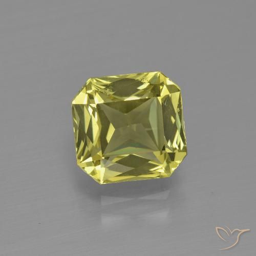 2.14ct 자연스러운 미디엄 옐로우 인회석, 에메랄드 컷, VVS-VS