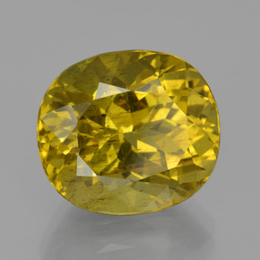 11.65캐럿 천연 황색을 띠는 금 아파타이트, 타원형 컷, 14.7×13 mm, VS-SI