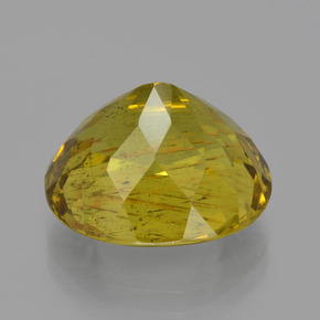 11.65캐럿 천연 황색을 띠는 금 아파타이트, 타원형 컷, 14.7×13 mm, VS-SI
