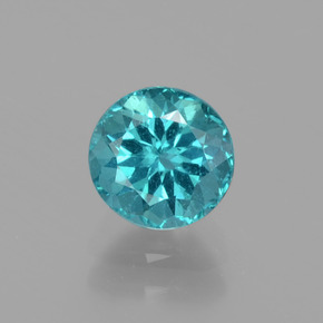 1.14캐럿 천연 블루 그린 아파타이트, 라운드 컷, 6.27 mm, VS