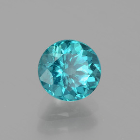 1.14캐럿 천연 블루 그린 아파타이트, 라운드 컷, 6.27 mm, VS
