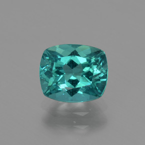 1.31캐럿 천연 블루 그린 아파타이트, 쿠션 컷, 7.2×6.1 mm, VS