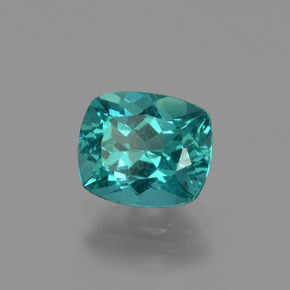 1.31캐럿 천연 블루 그린 아파타이트, 쿠션 컷, 7.2×6.1 mm, VS
