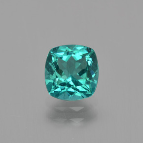 1.28캐럿 천연 블루 그린 아파타이트, 쿠션 컷, 6.8×6.5 mm, VS