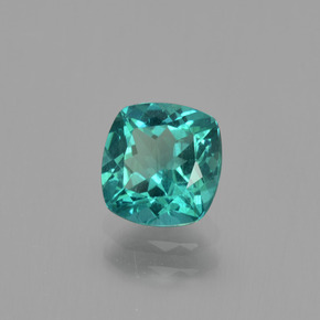 1.28캐럿 천연 블루 그린 아파타이트, 쿠션 컷, 6.8×6.5 mm, VS