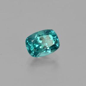 1.17캐럿 천연 블루 그린 아파타이트, 쿠션 컷, 7.2×5.4 mm, VS