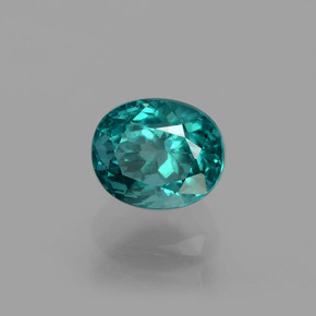 1.36캐럿 천연 블루 그린 아파타이트, 타원형 컷, 6.7×5.6 mm, VS