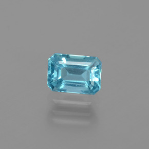 1.10캐럿 천연 블루 아파타이트, 에메랄드 컷, 6.8×4.8 mm, VS