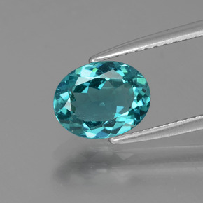 1.40캐럿 천연 그린 블루 아파타이트, 타원형 컷, 8.4×6.6 mm, VS