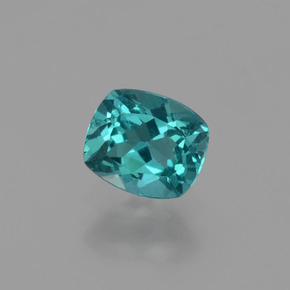 1.25캐럿 천연 그린 블루 아파타이트, 쿠션 컷, 6.9×5.9 mm, VS
