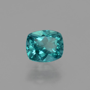 1.25캐럿 천연 그린 블루 아파타이트, 쿠션 컷, 6.9×5.9 mm, VS