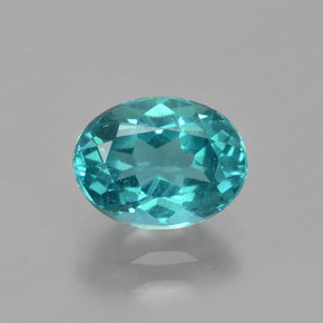 1.38캐럿 천연 그린 블루 아파타이트, 타원형 컷, 8×6.1 mm, VS