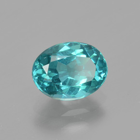 1.38캐럿 천연 그린 블루 아파타이트, 타원형 컷, 8×6.1 mm, VS