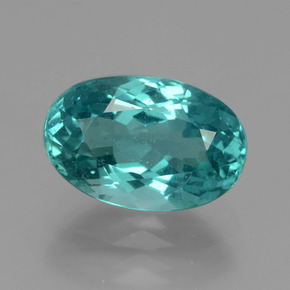 4.28캐럿 천연 그린 블루 아파타이트, 타원형 컷, 12.1×7.9 mm, VS