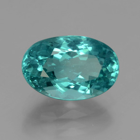 4.28캐럿 천연 그린 블루 아파타이트, 타원형 컷, 12.1×7.9 mm, VS