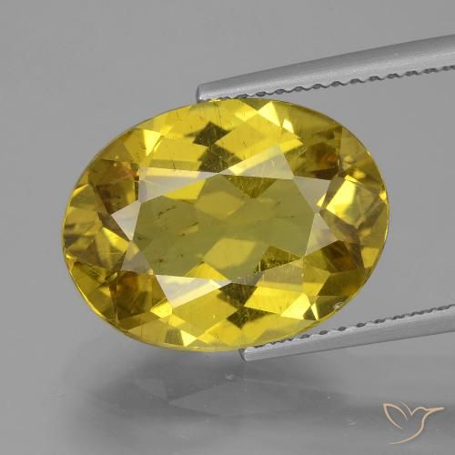7.27ct 자연스러운 가을 노랑 인회석, 타원형, VS