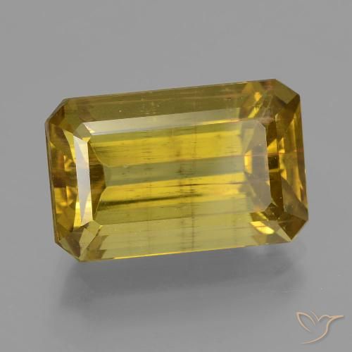 12.73ct 자연스러운 디종 옐로우 인회석, 에메랄드 컷, VS