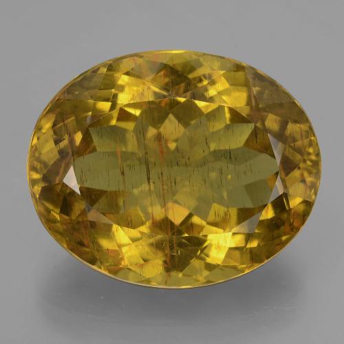 23.25캐럿 천연 미디엄 옐로우 아파타이트, 타원형 컷, 20.5×16.6 mm, VS-SI