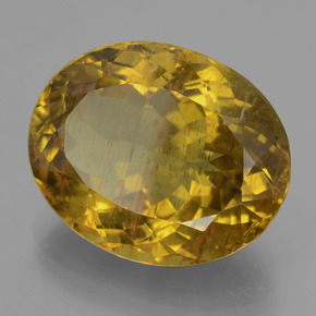 23.25캐럿 천연 미디엄 옐로우 아파타이트, 타원형 컷, 20.5×16.6 mm, VS-SI