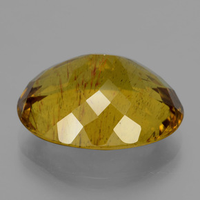 23.25캐럿 천연 미디엄 옐로우 아파타이트, 타원형 컷, 20.5×16.6 mm, VS-SI