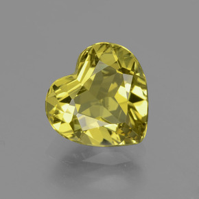 3.20캐럿 천연 미디엄 옐로우 아파타이트, 하트 모양, 10×9.7 mm, VVS-VS